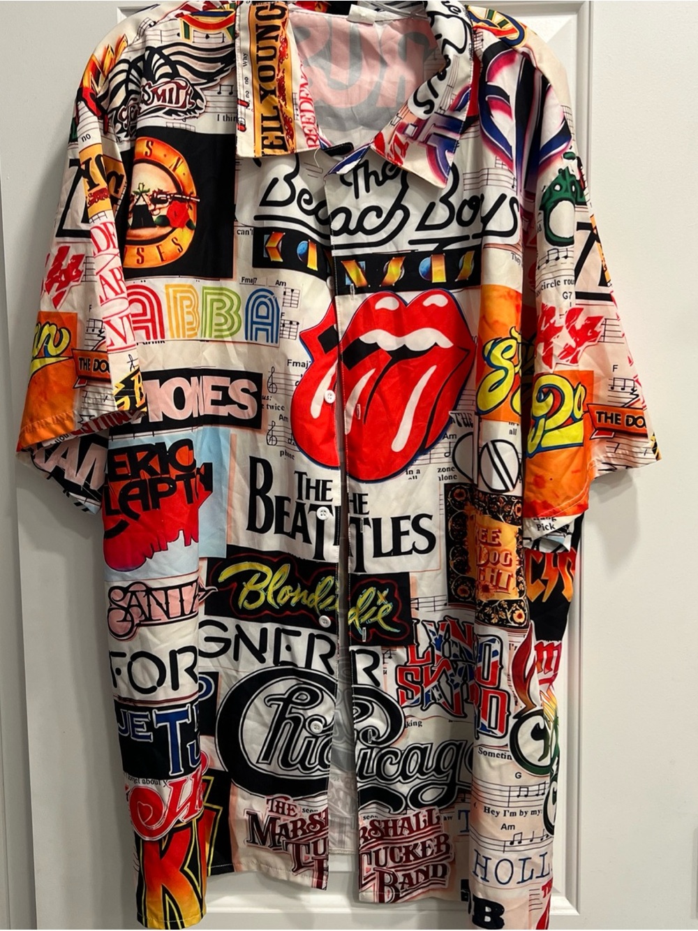 Multicolor Graphic vintage 70’s-90’s Band Print Short-Sleeve Shirt